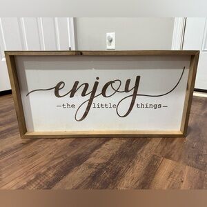 Rustic Brown and White Wall Decor Sign